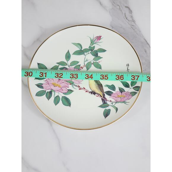 Satsuma White Eyed Warbler Plate Wall Decor 7 1/2" The Flowering Of Spring Japan - Picture 14 of 14